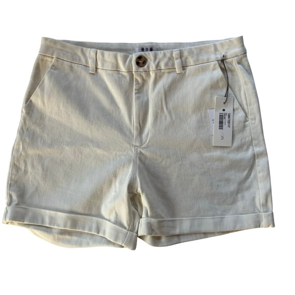 NWT Three Dots Sonoma Stretch Cotton Shorts Size XL White Rolled Cuff